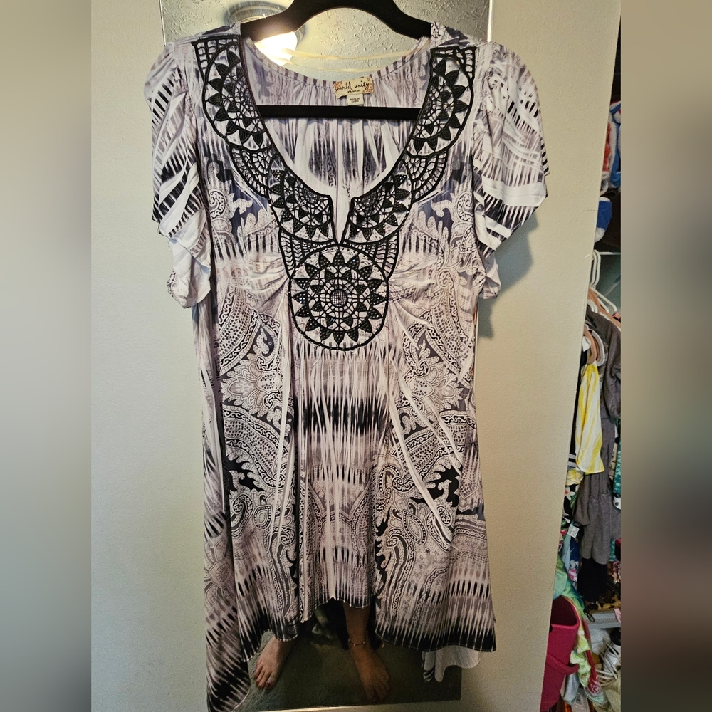 Black and White Patterned Dress
